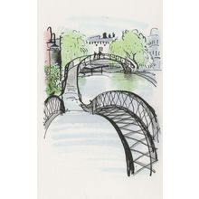 Roving Bridge River at Camden Lock London Painting Postcard