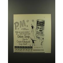 1953 Crosse & Blackwell French Style Onion Soup Ad - P.M. Perfect Masterpiece