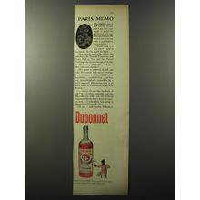 1953 Dubonnet Aperitif Ad - Paris Memo