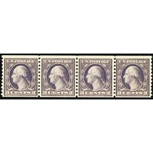 494, Mint NH F-VF 3c Very Fresh Coil Strip of Four - Stuart Katz