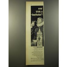 1954 Beefeater Gin Ad - Ever drink a beefeater?