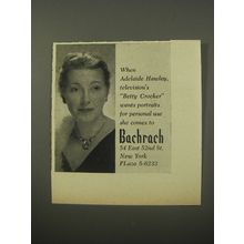1956 Bachrach Photography Ad - Adelaide Hawley, television's Betty Crocker