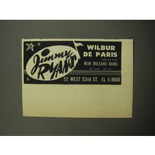 1957 Jimmy Ryan's Club Ad - Wilbur de Paris and his new New Orleans Band