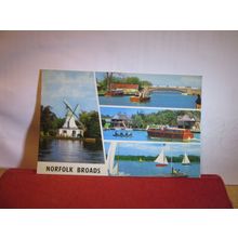 multiview, NORFOLK BROADS used postcard PLC14088 1973 pm =