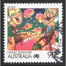 AUSTRALIA 1988: LIVING TOGETHER - 90c BANKING USED (G1)