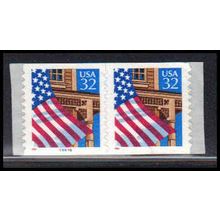 2915Cv 32c U.S. Flag Over Porch Fine MNH CNP Left 66666 11x12 PA1827