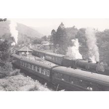 Train Passing at Ardlui 61342 Glasgow Station in 1959 Railway Postcard