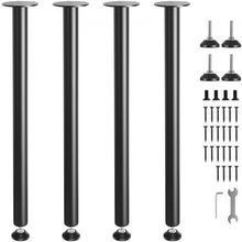 30" Solid Steel Adjustable Desk Legs Office Table Furniture Set of 4 Black