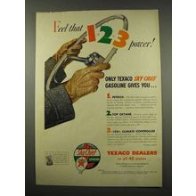 1956 Texaco Sky Chief Gasoline Ad - Feel That Power