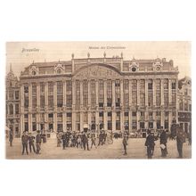 MAISON DES CORPORATIONS, BRUXELLES, BRUSSELS . used postcard 1915 postmark..