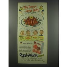 1950 Royal Gelatin Ad - This dessert loves kids