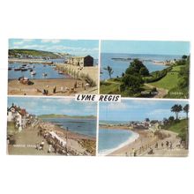 Mmultiview, LYME REGIS, Dorset unused vintage postcard by J. Salmon Ltd =