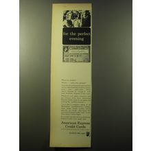 1960 American Express Credit Cards Ad - For the perfect evening