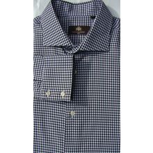 Men's City of Gentleman 17/43 Diamond Check Button Cuffs. Cotton Dress Shirt.