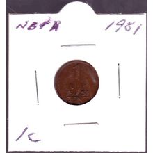 1951 Netherlands 1 Cent Coin