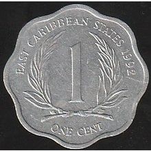 1992 East Caribbean States 1 Cent Coin
