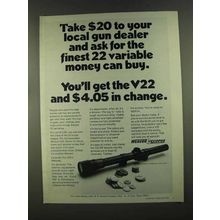 1972 Weaver V22 Scope Ad - Finest Money Can Buy