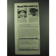 1977 Christian Children's Fund, Inc. Ad - Read And Cry