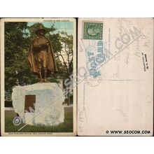 CT New London Postcard John Winthrop Statue ct_box4~1875