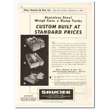 Chas Saucier Son Inc 1956 vintage dairy catalog stainless products