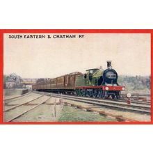 South Eastern & Chatham Railway Class 4-4-0 Train Wrench Series Postcard