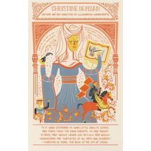 Christine De Pizan King Charles VI Medieval Poet Author Postcard