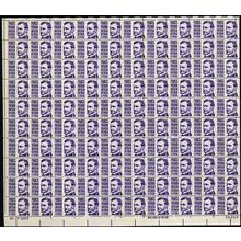 1281, MNH 3¢ RARE Misperfed Sheet of 100 Stamps Freaky Error - Stuart Katz