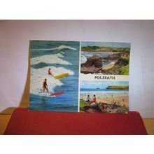 multiview, POLZEATH, CORNWALL used postcard by John Hinde 1980 pm =