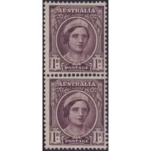Australia 1943 1d Maroon Coil Pair