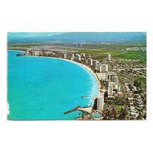 Postcard Puerto Rico San Juan Isla Verde hotels aerial view 1979 Maritime Mail