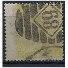 1867 SG111 9d Pale Straw Good Used Wing Margin "GE" ...