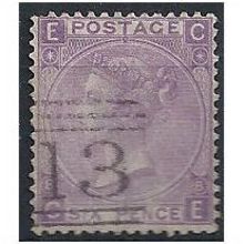 1869 SG109 6d Mauve Plate 8 Fine Used "CE" ...