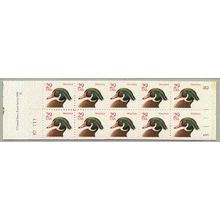 2485a Bk174 29c Wood Duck Very Fine MNH 2 Pane/10 P# K11111 L00295