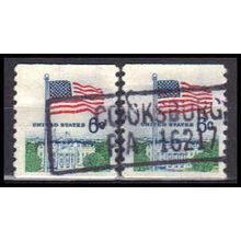 Used 1338A 6c U.S. Flag (2) Cooksburg, PA. E1252