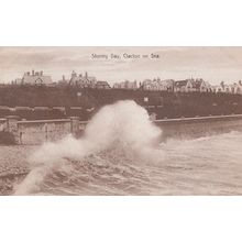 People Splashed Stormy Day Clacton On Sea Disaster Type Postcard