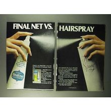 1972 Clairol Final Net Hair Spray Ad - Vs. Hairspray