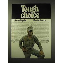 1976 U.S. Marines, Marine Reserve Ad - Tough Choice