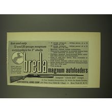1956 Breda Magnum Autoloader Shotgun Ad - First and only 12 and 20 gauge magnum