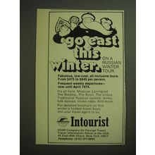1974 Intourist U.S.S.R. Company for Foreign Travel Ad - Go east this winter.