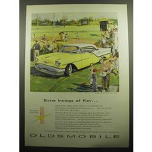 1957 Oldsmobile Golden Rocket 88 Holiday Sedan Ad - Extra innings of fun