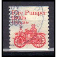 Used 1908 20c Fire Pumper Fine W0965