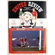 1992 programme Manchester United v. Sheffield Wednesday