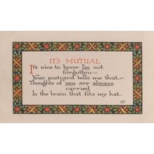 Never Forgotten Mutual I Always Think Of You Antique Old Romance Love Postcard