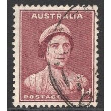 AUSTRALIA 1937/41: KING GEORGE VI DEFINITIVES - 1d MAROON USED (G7)