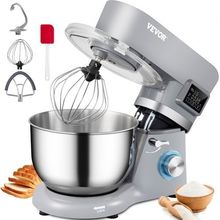 Stand Mixer, 660W Electric Dough Mixer with 6 Speeds LCD Screen Timing, Tilt...