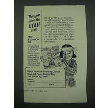 1956 Utah Tourism Ad - This Year Drive the Utah Trail