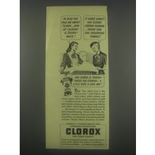 1946 Clorox Bleach Ad - I'm glad you told me about Clorox