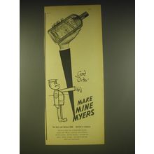 1963 Myers Rum Ad - Good order Make Mine Myers