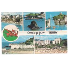 multiview, TENBY, Wales used postcard Colourmaster 1976 postmark =