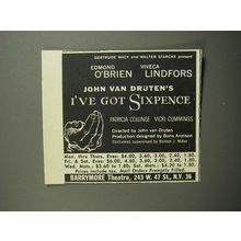 1952 I've Got Sixpence Play Ad - Gertrude Macy and Walter Starcke present